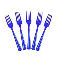 Dark Blue Plastic Forks 50 Count Party Catering Picnic Disposable New