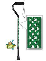 Walking Cane Adjustable Aluminum Lucky Irish White Shamrock