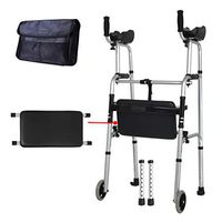 Rollator Walker-4023.5cm Wide Seat(Chair) 2 Solid Wheels Height Adjustable-Medical Rolling Mobility Walking Aid/Frame for Senior/Elderly/Disabled-Drive Transport Walker