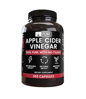 Raw 100% Natural Apple Cider Vinegar No Magnesium Stearate or Rice Fillers (365 Capsules) 4 Month Supply, Non-GMO, Made in USA, 1,440 mg Undiluted ACV Powder with No Additives