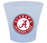 NEW! 3 Gallon Oval Shaped Wastebasket in a Blue Plastic Finish that Features Your Choice of a Sports Team Logo and a Free Trash Can Liner! (Crimson Tide Round)
