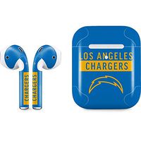 Skinit Decal Audio Skin for Apple AirPods with Wireless Charging Case - Officially Licensed NFL Los Angeles Chargers Blue Performance Series Design