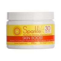 Sparkle Skin Boost (Apple Ginger) [30-Serves] Verisol Collagen Hydrolysate Protein Powder Vitamin C Paleo Non-GMO Gluten Free Beauty Supplement Drink