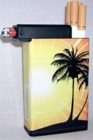 Cigarette Case with Built on Lighter Holder (Sunset Paradise)