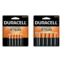 Duracell - CopperTop AAA Alkaline Batteries - long lasting, all-purpose Triple A battery for household and business - 10 count & CopperTop AA Alkaline Batteries