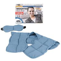 SEDONA HOUSE Weighted Shoulder and Neck Wrap - Shoulders and Neck Pain Relief Products, Home Spa Help Muscle Pain, Shoulders and Neck Pain or Tension Relief (Color Blue, 3.85 lbs)