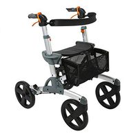 Seat & Roller Bar Covers Walker The Best Gift for Parents. Patient Rehabilitation Walker 4 Wheel Scooter Senior Grocery Shopping Cart Folding Easy to Carry (Color : Black, Size : 597476cm)