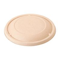 World Centric Compostable Unbleached Plant Fiber Lid for 24 and 32 Ounce Fiber Bowl - 500 per case.
