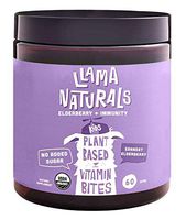 Llama Naturals Organic Elderberry Gummies for Kids, No Added Sugar, Sweeteners or Synthetics; Vitamin C, Zinc, Beta Glucan Immune Support for Children; 60 Real Fruit Bites (30 Days)