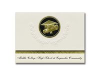 Signature Announcements Middle College High School at Laguardia Community Graduation Announcements, Presidential Elite Pack 25 w/ Gold&Black Cap&Diploma Seal