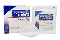 AMZ Non-Woven Sponges 4" x 4". Pack of 100 Highly Absorbent Medical Dressings for General Wound Care. Non-linting. 4-ply Rayon/Poly Blend. Single use. Latex-Free.