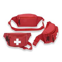 3pk AsaTechmed First Aid Waist Pack - Baywatch Lifeguard Fanny Pack - Compact for Emergency at Home, Car, Outdoors, Hiking, Playground, Pool, Camping, Workplace