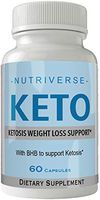 Nutriverse Keto Diet Pills Advanced Energy Ketones Purple Bottle with Go BHB Capsules Ketones Ketogenic Supplement for Weight Loss Pills 60 Capsules 800 MG GO BHB Salts