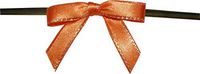 Small Orange Twist Tie Bows with Gold Edges- 250pc