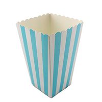 IPALMAY Blue and White Striped Mini Paper Popcorn Boxes - Gift Boxes - Candy Boxes - Sweet Boxes for Baby Shower Birthday Party, Set of 36