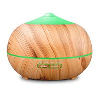 RENWER Essential Oil Diffuser Wood Grain Cool Mist Aromatherapy Humidifier 400ml Ultrasonic Aroma Humidifier with 7 Colors LED Lights & 4 Timers for Bedroom, Office, Fitness Room, Yoga & Spa
