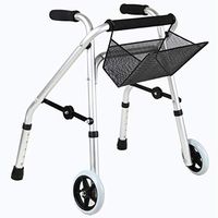 Seat & Roller Bar Covers Walker Disabled Walking Aid Convenient Folding Carrying Elderly Armrest Crutches Rehabilitation Assistant (Color : White, Size : 6350cm)