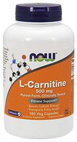 Now Foods L-Carnitine 500 mg - 180 Vcaps 2 Pack