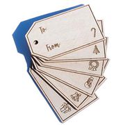 Unfinished Wood Christmas Gift Tags - Wooden Tag for Gifts - Holiday Present Labels (Set of 6)