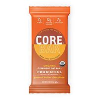 CORE Foods Organic Overnight Oat Bar Probiotics, Gluten Free, non-GMO, Vegan, Kosher, Prebiotics, Peanut Butter Chocolate, 2 oz, 16 Refrigerated Bars