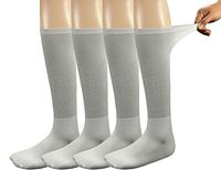 Yomandamor Mens Bamboo Diabetic Crew Socks,4 Pack Size 10-13(W)