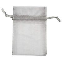 JAM PAPER Sheer Bags - X-Small - 3 x 4 - Silver - Bulk 96 Bags/Box