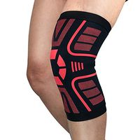 Sport Safety Spring Knee Pads Pad Protector Brace Tape Support Calf Protection,Red,L
