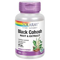 Solaray Black Cohosh Root & Extract 545mg | Women’s Health & Menopause Support Supplement | Non-GMO | 120 VegCaps