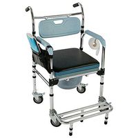 Medical Commode Bedside Toilet Potty Wheelchair Rolling Chair Elderly Care