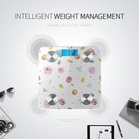 LYAOE Bluetooth Body Fat Scale Gentle Floral Pattern Pink Peonies Smart Wireless Scale with LCD Display Measuring Body Weight Bmi and Health Digital Scale