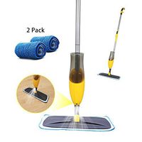 Yocada Microfiber Spray Mop for Hardwood Ceramic Marble Tile Laminate Home Kitchen Floor Cleaning Wet and Dry Easy Wring with 2 Washable Mop Pad 600ml