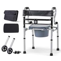 EGCLJ Lightweight Folding Walker Walking Assist Aid for Elderly, Adjustable Height Walking Frame Medical Walking Mobility Aid for Pregnant, Disabled (Color : D, Size : 56X14X77CM)