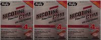 Nicotine Gum 4mg Sugar Free Coated Cinnamon Generic for Nicorette 100 Pieces per Box Pack of 3 Total 300 Pieces