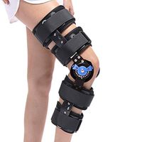 RICH-Po Adjustable Hinged Knee Brace ROM Knee Immobilizer Brace Leg Braces Orthopedic Patella Knee Brace Knee Immobilizer Brace Support Orthosis (Black, M)