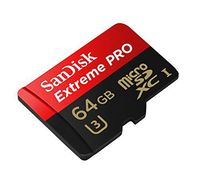 SanDisk EXTREME PRO 64GB (95MB/s) MicroSDXC works with GoPro HERO4 Black / Surf Card. Includes Standard SD Adapter. (Read up to 95MB/S, Write up to 90MB/s, UHS-1/U3)