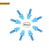 Reusable Silicone Earplugs-4 Pairs-Waterproof Noise Reduction Ear Plugs-NRR 32-Comfortable Hearing Protection for Sleeping, Swimming, Shooting, Concerts and Airplanes