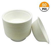 Disposable Bowls Sugarcane Bowls Rigid Bagasse Bowls, 260ml Biodegradable Bowls Compostable Bowls, Eco Friendly Bowls (50 Pcs)