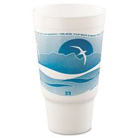 Dart Horizon Hot/Cold Foam Drinking Cups, 32oz, Teal/White, 16/Bag, 25 Bags/Carton