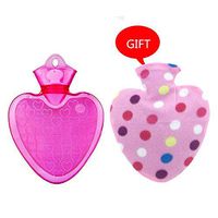 Heart Shape PVC Hot Cold Water Bottle Bag Cover Winter Back Neck Hand Warmer Bag Hot Water Relaxing Heating Bag Small Large 2 Sizes (Color : Pink, Size : 1000ml)