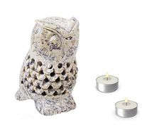 Hand Carved Owl Essential Oil Burner Diffuser Made of Soapstone with Tea Light Holder Aromatherapy