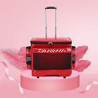 Fishing Bucket Multifunctional Fishing Bucket Fish Guard Barrel PU Waterproof Wear-resistant Rod Barrel Thickened Fishing Supplies Collapsible Water Bucket (Color : Red, Size : 52x28x51cm)