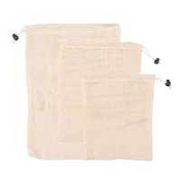 Anyren 6 PackReusable Cotton Bags, Fruit & Vegetable Storage Drawstring Bags Washable, Breathable Grocery Mesh Produce Bags