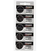 Energizer E-CR2032BP Battery; Lithium; 3 V; 225 mAh (Typ.); 0.06 cu.in. (Typ.); 0.315 in. Dia. (5 pieces)