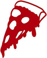 hBARSCI Pizza Vinyl Decal - 5 Inches - for Cars, Trucks, Windows, Laptops, Tablets, Outdoor-Grade 2.5mil Thick Vinyl - Red