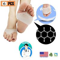 Metatarsal Pads, Ball of Foot Cushion (6 PCS),New Material,Forefoot Pads, Breathable & Soft Gel, Best for Diabetic Feet, Callus, Blisters, Forefoot Pain. (White)