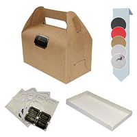 Billion times Treat Boxes, Decorative Kraft Gift Box, Set of 30 Bakery Cake Cupcake Cookies Chocolate Box, 30 Trays and 32 Stickers Included (Kraft)