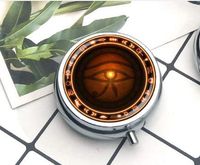 Compact 3 Compartment Medicine Case, Pill Box for Pocket or Purse Pill Box Decorative Pill Case with Gift Box Evil Eye Jewelry The Pill Box/Pill case