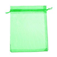 50 Pcs Organza Jewelry Gifts Drawable Box Wedding Gift Candy Mini Pouch Bag - Light Green 9cm by 12cm Ameesi