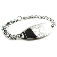 My Identity Doctor - Custom Engraved Medical ID Bracelet, 5mm 316L Steel for Teens, Adults - Medium - White - Wrist Size 5.75 Inch