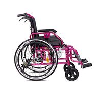 A&DW Folding Self-Propelled Wheelchair,46 cm Black seat for Elderly, Handicapped and Disabled Users